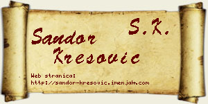 Šandor Kresović vizit kartica